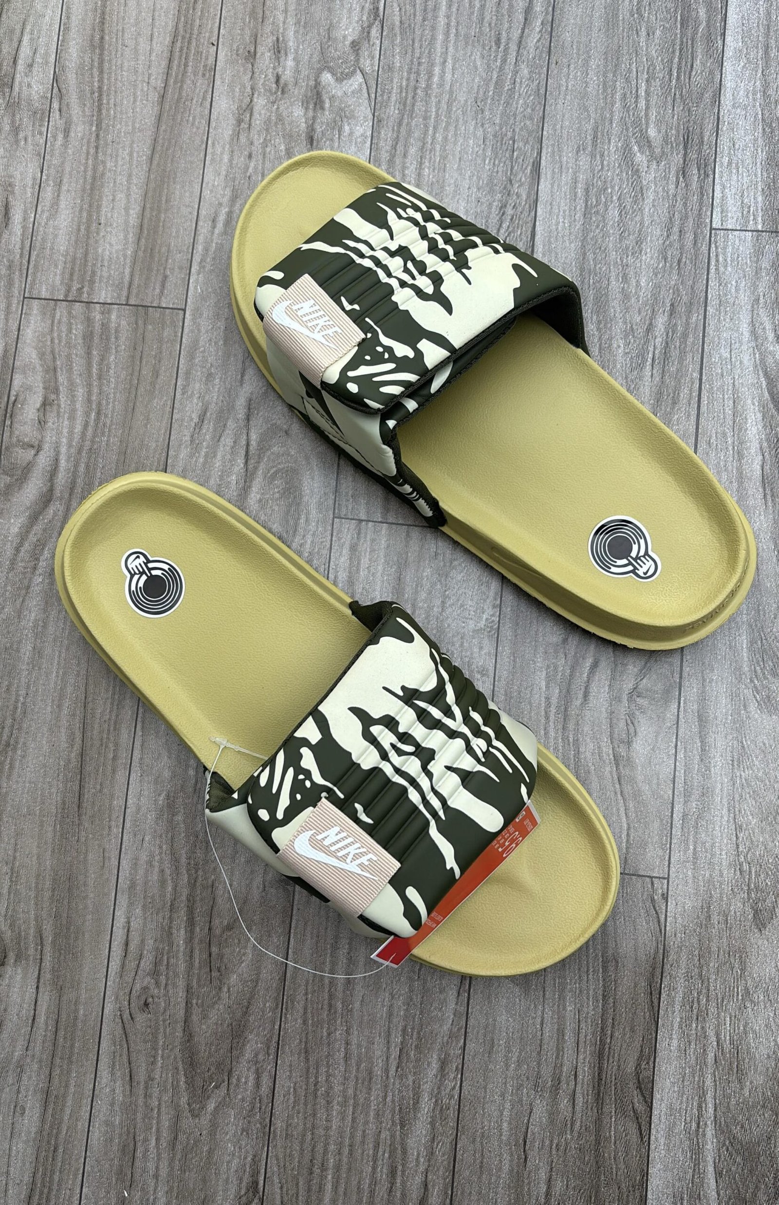 NIKE Adjustable Slides multicolor green-white